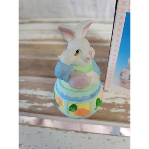 Mini‎ candle Easter holder spring bunny rabbit decor vintage - Picture 2 of 6